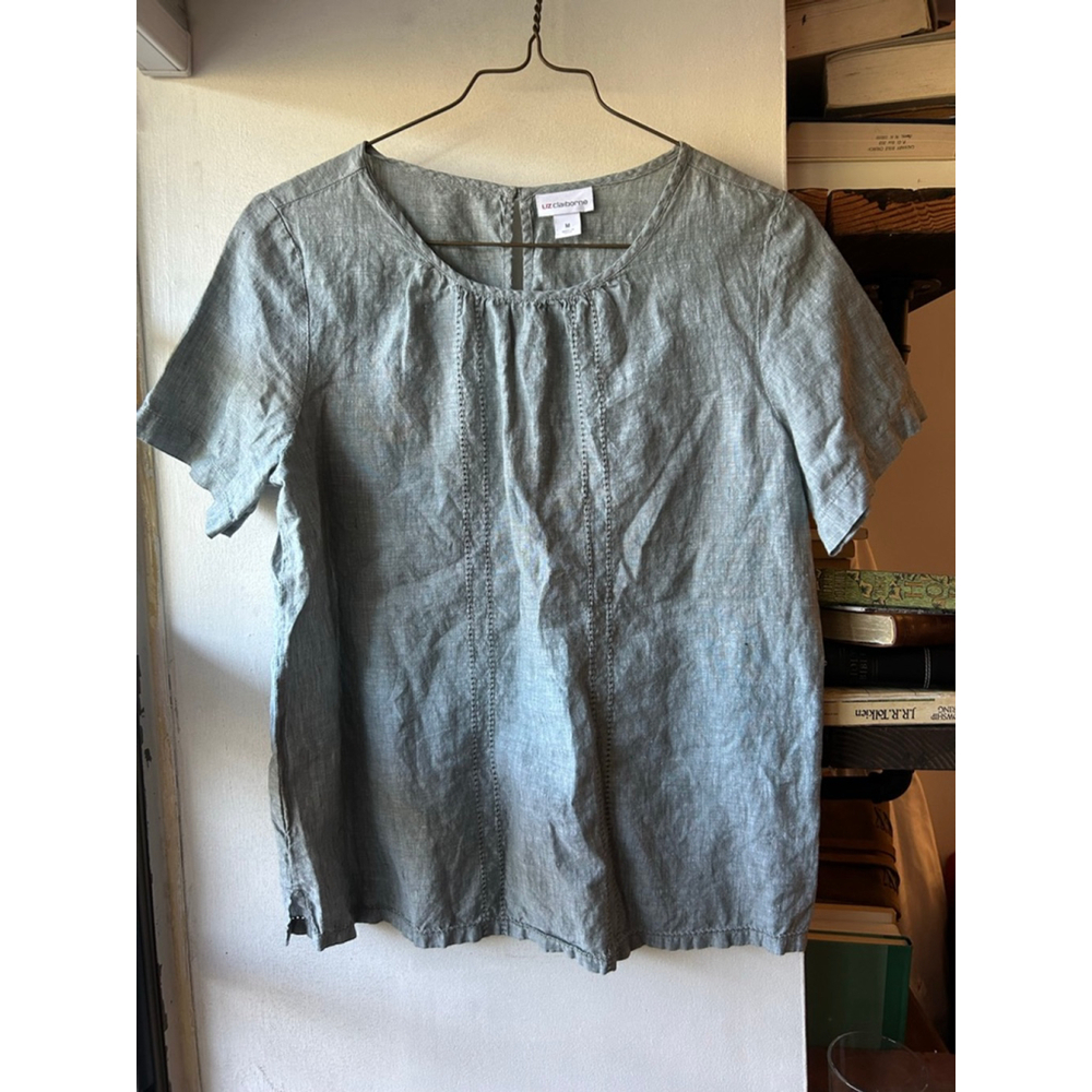 Women's Liz Claiborne Top Size M Green - Picture 2 of 5